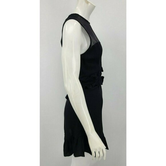 New Flynn Skye Serena Black Dress Womens M Keyhole Ruffle - Picture 5 of 9